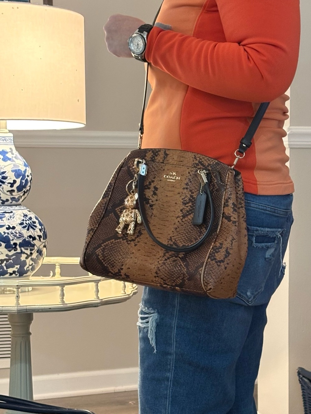 Coach Minetta Satchel in Python Embossed Leather w/ Crossbody Strap EUC - Picture 16 of 16